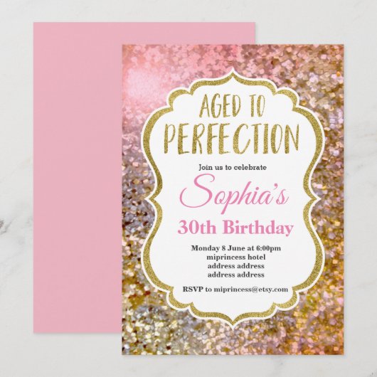 verouderd tot perfectie verjaardagsuitnodiging kaart (Voorkant / Achterkant)
