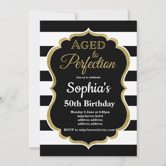 verouderd tot perfectie verjaardagsuitnodiging kaart (Voorkant)