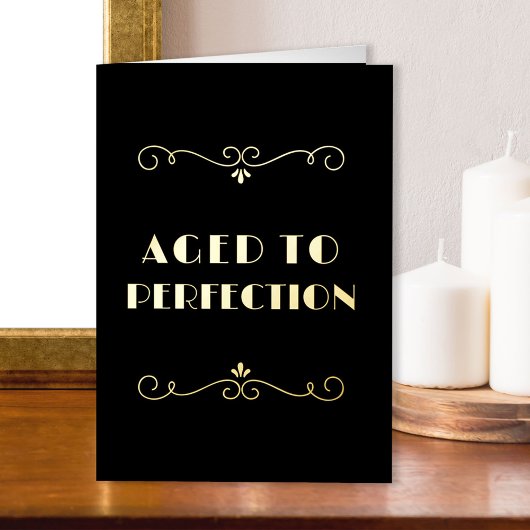 Verouderd tot perfectie Vintage Art Deco Goud Folie Wenskaart
