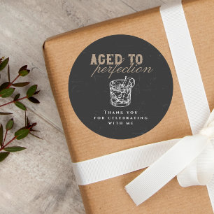 Verouderd tot perfectie Vintage Whiskey Black Beda Ronde Sticker