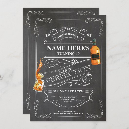 Verouderd tot Perfectie Whiskey 60th Enige Leeftij Kaart (Voorkant / Achterkant)