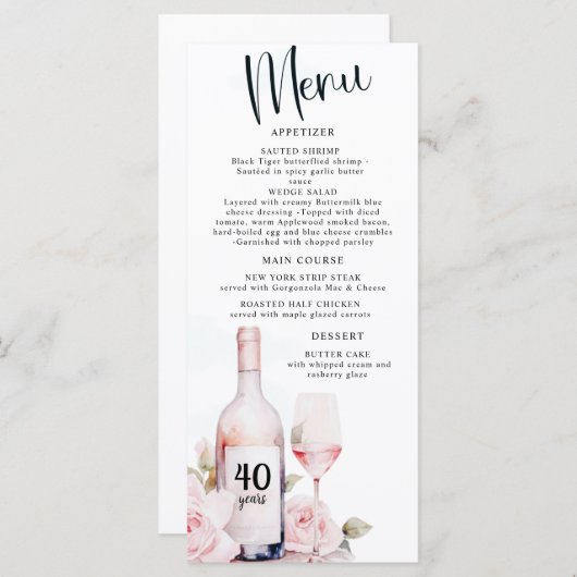 Verouderd tot perfectie, wijnthema, wijnmakerij ve menu (Voorkant / Achterkant)