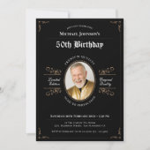 Verouderd tot perfectie Zwart Goud Foto 50e Verjaa Kaart (Voorkant)