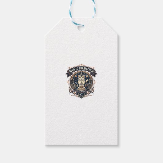 Verouderd Tot Purrfecte Kattenverjaardag Leeftijd Cadeaulabel (Voorkant)