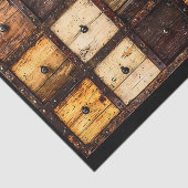 Verouderd Vierkant Multi Laadelement Houten Paneel Tissuepapier (Detail)