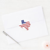 VEROUDERDE AMERIKAANSE VLAG TEXAS RONDE STICKER (Envelop)