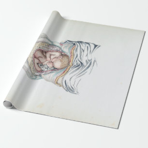 Verouderde anatomie van een menselijke baby in de cadeaupapier