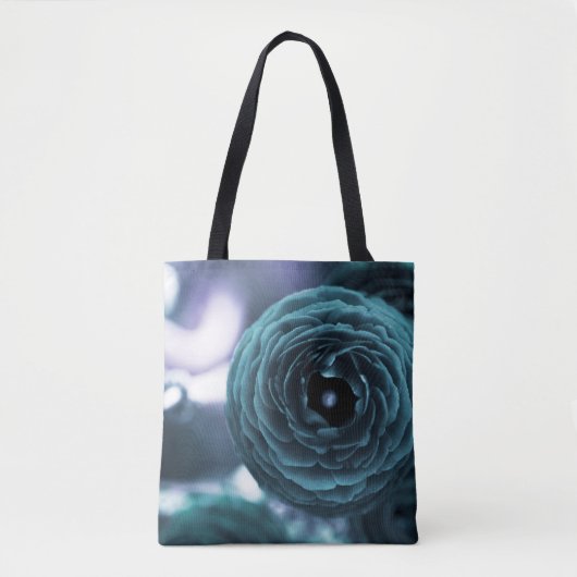 Verouderde Aqua Bloem Tote Tas (Voorkant)