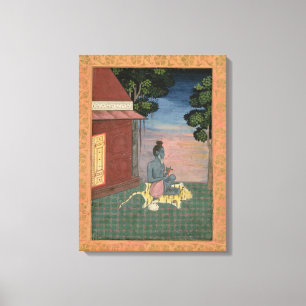 Verouderde azijn op een tijgerhuid buiten een buil canvas afdruk