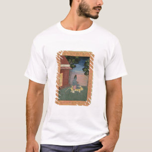 Verouderde azijn op een tijgerhuid buiten een buil t-shirt
