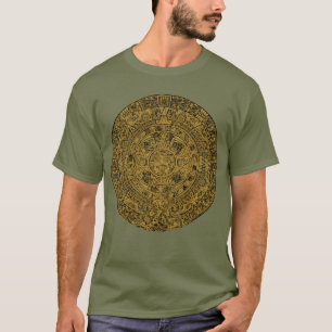 Verouderde Azteekse Zonsteen Kalender T-shirt
