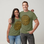 Verouderde Azteekse Zonsteen Kalender T-shirt (Unisex)