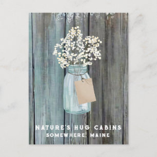 *~* Verouderde benauwde AP49 QR Mason Jar Feestdagenkaart