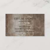 Verouderde  Classic Interieur Designer Kaart Visitekaartje (Achterkant)