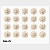 Verouderde Delights, Roze Shabby Chic Ronde Sticker (Vel)