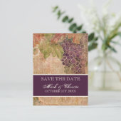 Verouderde druif Wijngaard Bewaar de datum Post Ka Aankondigingskaart (Staand voorkant)