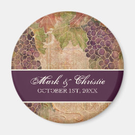 Verouderde druif wijngaard bruiloft magneet