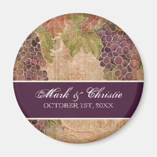 Verouderde druif wijngaard bruiloft magneet