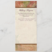 Verouderde druif wijngaard bruiloft programma programmakaart (Achterkant)