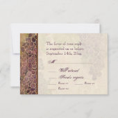 Verouderde druif wijngaard bruiloft RSVP Respons K (Achterkant)