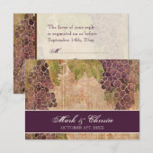 Verouderde druif wijngaard bruiloft RSVP Respons K (Voorkant / Achterkant)