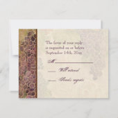 Verouderde druif wijngaard bruiloft RSVP Respons K Kaartje (Achterkant)