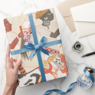 Verouderde Egyptische kunstschildpad Verpakt papie Cadeaupapier