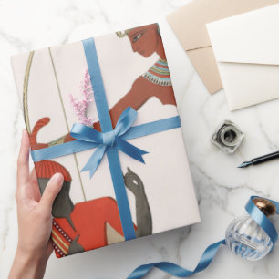 Verouderde Egyptische kunstschildpad Verpakt papie Cadeaupapier