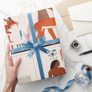 Verouderde Egyptische kunstschildpad Verpakt papie Cadeaupapier