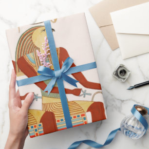 Verouderde Egyptische kunstschildpad Verpakt papie Cadeaupapier