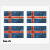  verouderde en bekrast vlag van IJsland Rechthoekige Sticker (Vel)