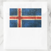 verouderde en bekrast vlag van IJsland Rechthoekige Sticker (Tas)