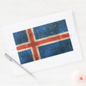 verouderde en bekrast vlag van IJsland Rechthoekige Sticker (Envelop)