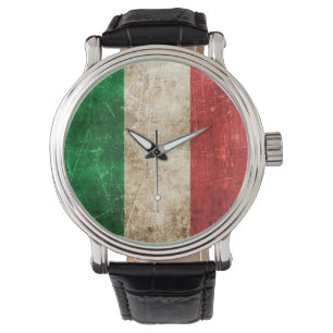  verouderde en bekrast vlag van Italië Horloge