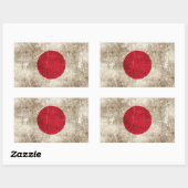  verouderde en bekrast vlag van Japan Rechthoekige Sticker (Vel)