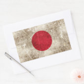  verouderde en bekrast vlag van Japan Rechthoekige Sticker (Envelop)