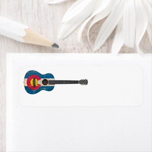 Verouderde en Versleten Colorado Vlag Akoestische  Etiket (Insitu)