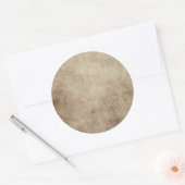 Verouderde en versleten grijsbruine  textuur ronde sticker (Envelop)