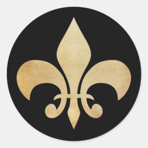Verouderde Fleur de Lis Ronde Sticker