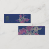Verouderde Floral Profile Card Mini Visitekaartje (Voorkant / Achterkant)