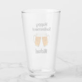 Verouderde GIft Happy Cheers Beer Aangepaste Naam Glas (Achterkant)