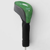 verouderde GROENE golfhoes met golfernaam Golfheadcover (Schuin)