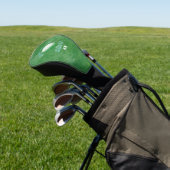 verouderde GROENE golfhoes met golfernaam Golfheadcover (Insitu)
