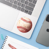 Verouderde honkbalfoto sticker (Laptop met iPhone)