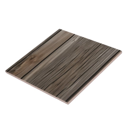 Verouderde houtimitatie tegeltje (Zijkant)