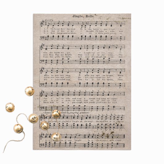 Verouderde Jingle Bells ontkoppelen  oude muziek Tissuepapier