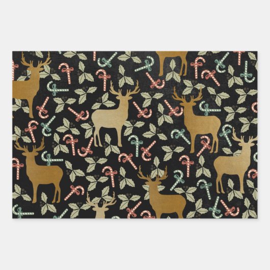 Verouderde kerstbomen inpakpapier vel (Voorkant 2)