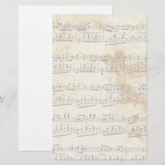 verouderde lade muziek briefpapier (Voorkant / Achterkant)