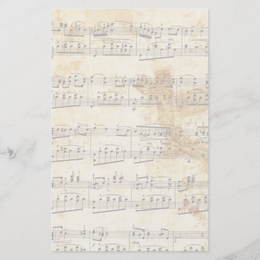  verouderde lade muziek briefpapier (Voorkant)