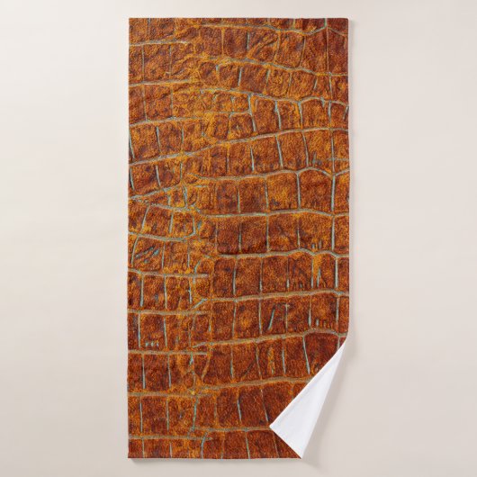 Verouderde ledertextuur van bruin dierenleder badhanddoek (Badhanddoek)